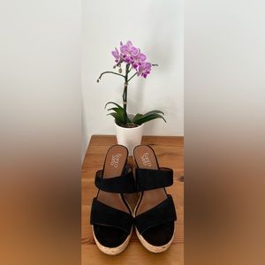 Franco Sarto Asymmetrical Cork Wedges